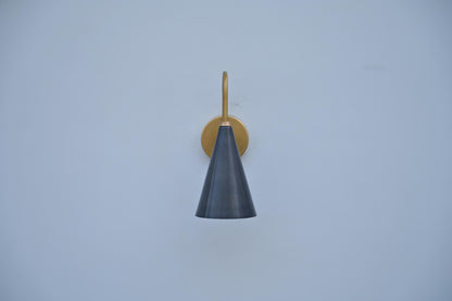 Mid-Century Brass Sconce Handcrafted Brass Wall Lamp