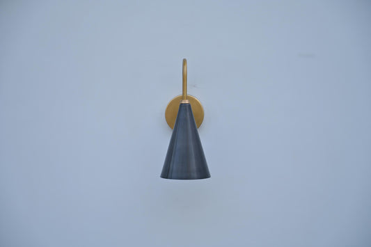 Mid-Century Brass Sconce Handcrafted Brass Wall Lamp