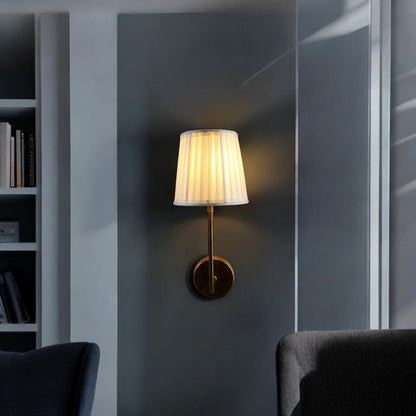 Minimalist Fabric Wall Sconce, Brass Wall Sconce, Fabric Wall Sconce, Raw Brass Wall Sconce, Bedside Sconce, Wall Sconce, Mid-Century Sconce