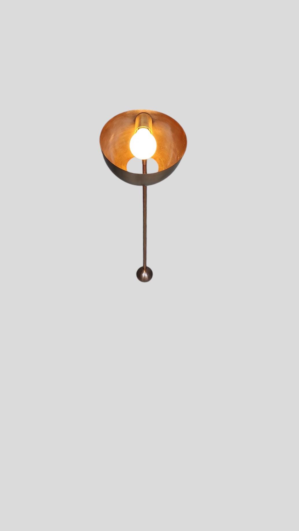 Handmade Dome  Disk Shade Single light Mid-Century Antique Brass Wall Sconce