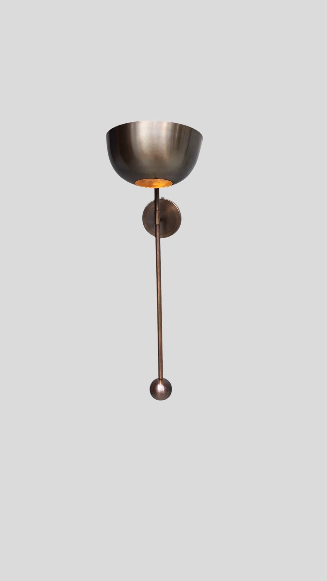 Handmade Dome  Disk Shade Single light Mid-Century Antique Brass Wall Sconce