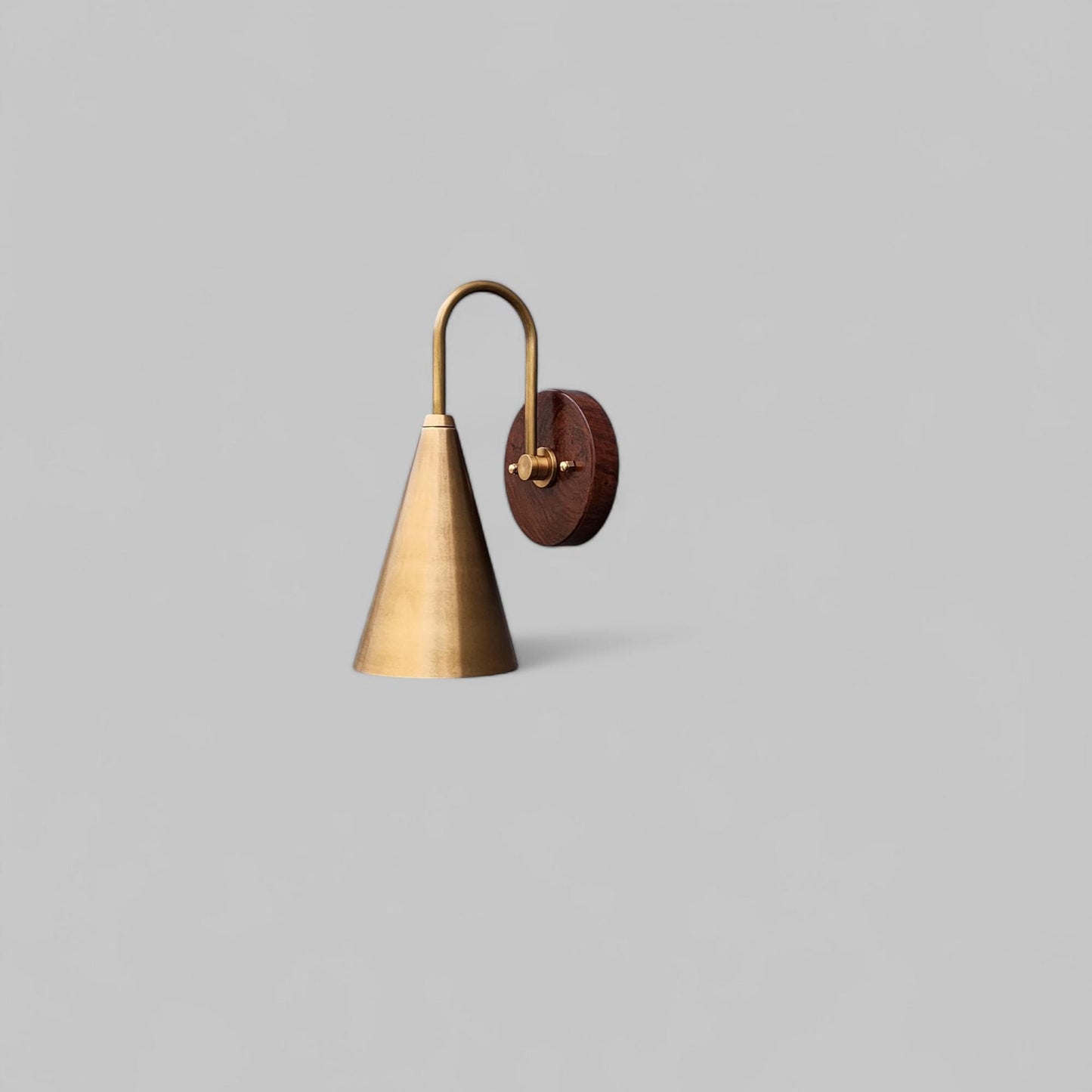 Mid Century Modern Brass Wall Lamp for Luxurious Ambiance with wooden canopy
