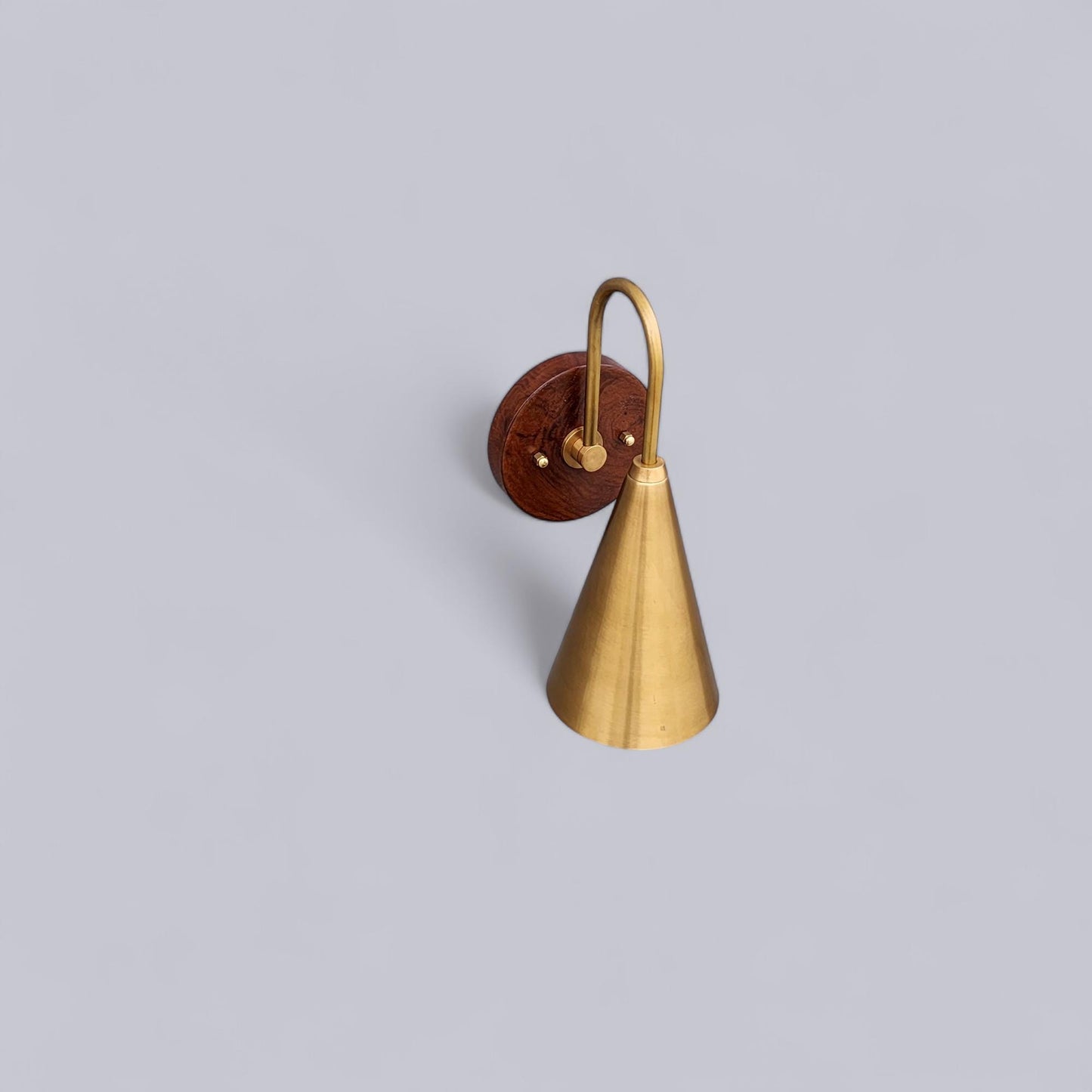 Mid Century Modern Brass Wall Lamp for Luxurious Ambiance with wooden canopy
