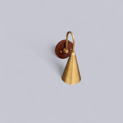 Mid Century Modern Brass Wall Lamp for Luxurious Ambiance with wooden canopy