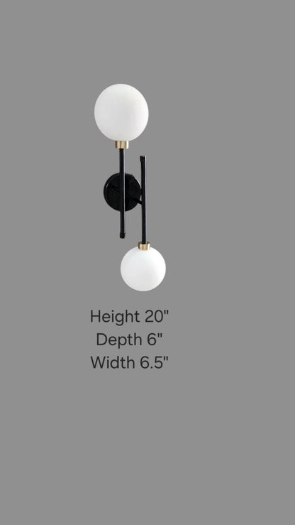 Double Light Brass Sputnik Wall Sconce Beside Wall Lamp Glass Globe Sconce