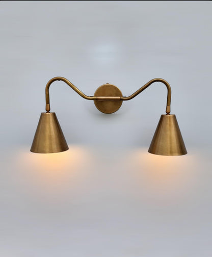 Brass Antique Double Wall Sconce, Vintage Wall Light Fixture, Farmhouse Wall Lighting, Industrial Wall Sconce, Vanity Wall Light