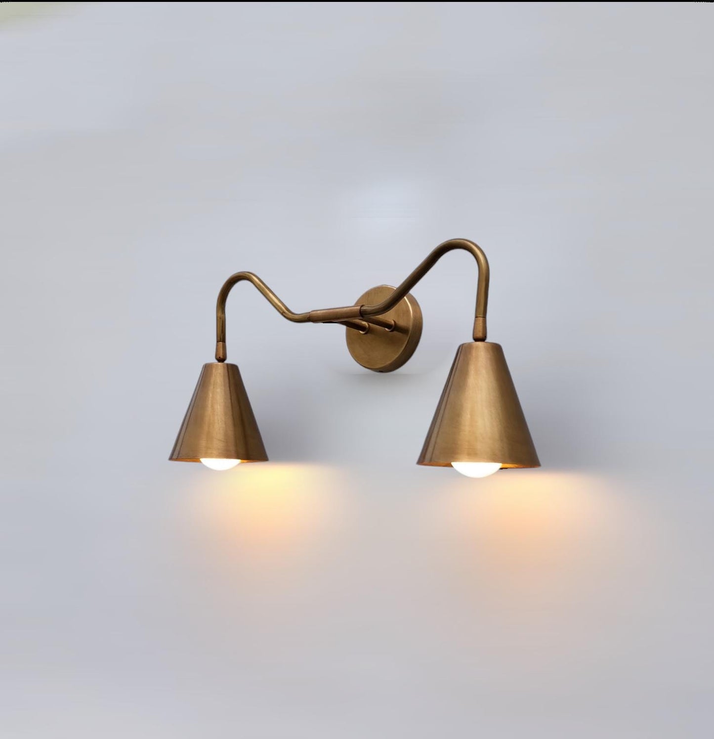 Brass Antique Double Wall Sconce, Vintage Wall Light Fixture, Farmhouse Wall Lighting, Industrial Wall Sconce, Vanity Wall Light