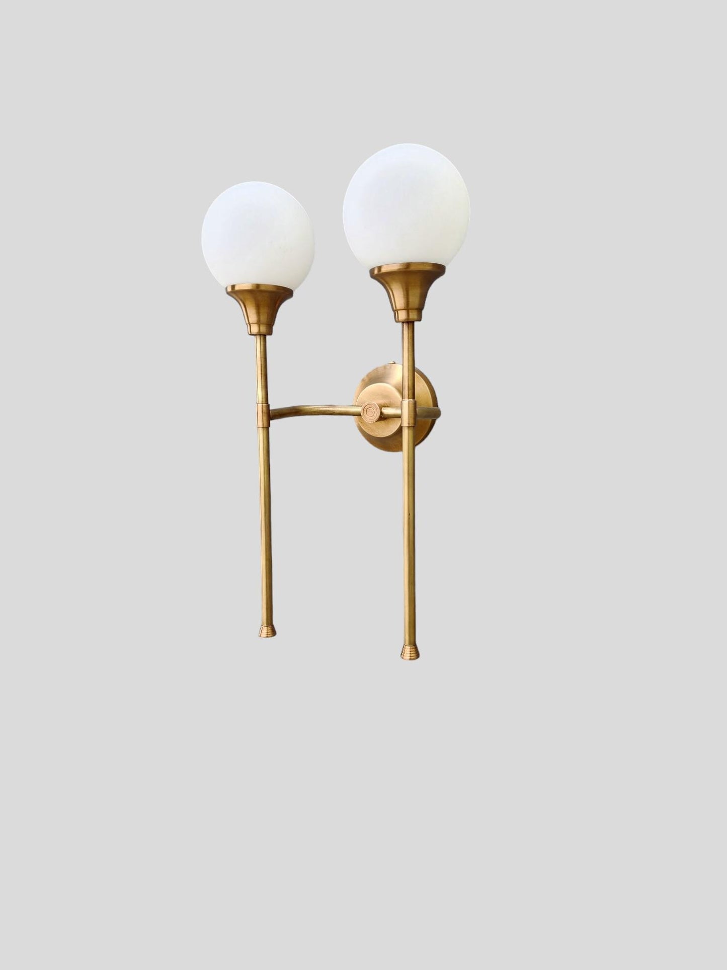 Two Arm Light Brass Sputnik Wall Sconce Beside Wall Lamp Glass Globe Sconce