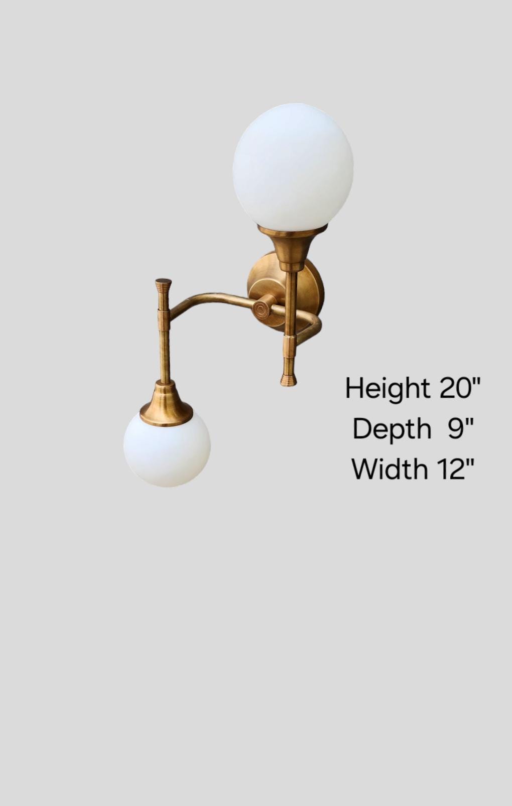 Double Light Brass Sputnik Wall Sconce Beside Wall Lamp Glass Globe Sconce