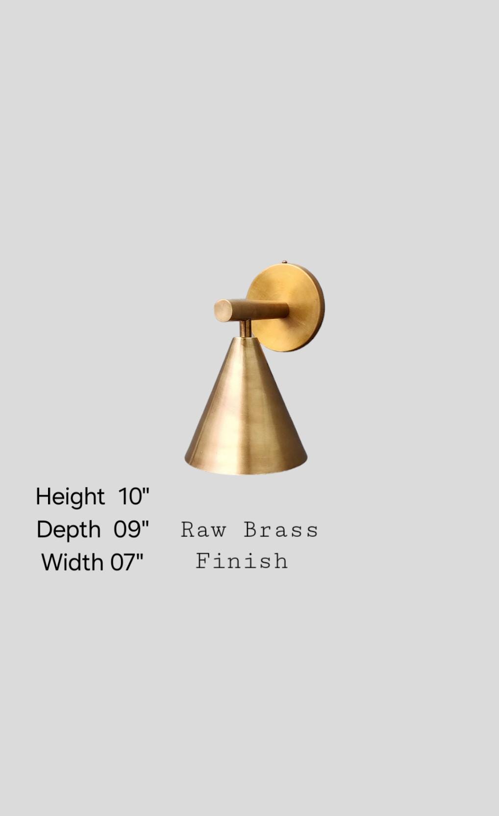 Stilnovo Design Single Light Cone Shades Outdoor & Indoor Brass Wall Sconce Beside Wall Lamp Sputnik Wall Fixture
