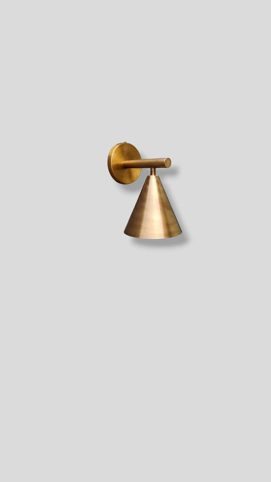 Stilnovo Design Single Light Cone Shades Outdoor & Indoor Brass Wall Sconce Beside Wall Lamp Sputnik Wall Fixture