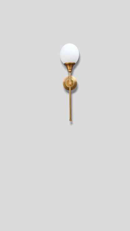 Modern Wall Sconce, Antique Brass Wall Sconce, Minimalist Wall Sconce, Milk Glass Wall Light , Contemporary Wall Light, Unique Wall Light