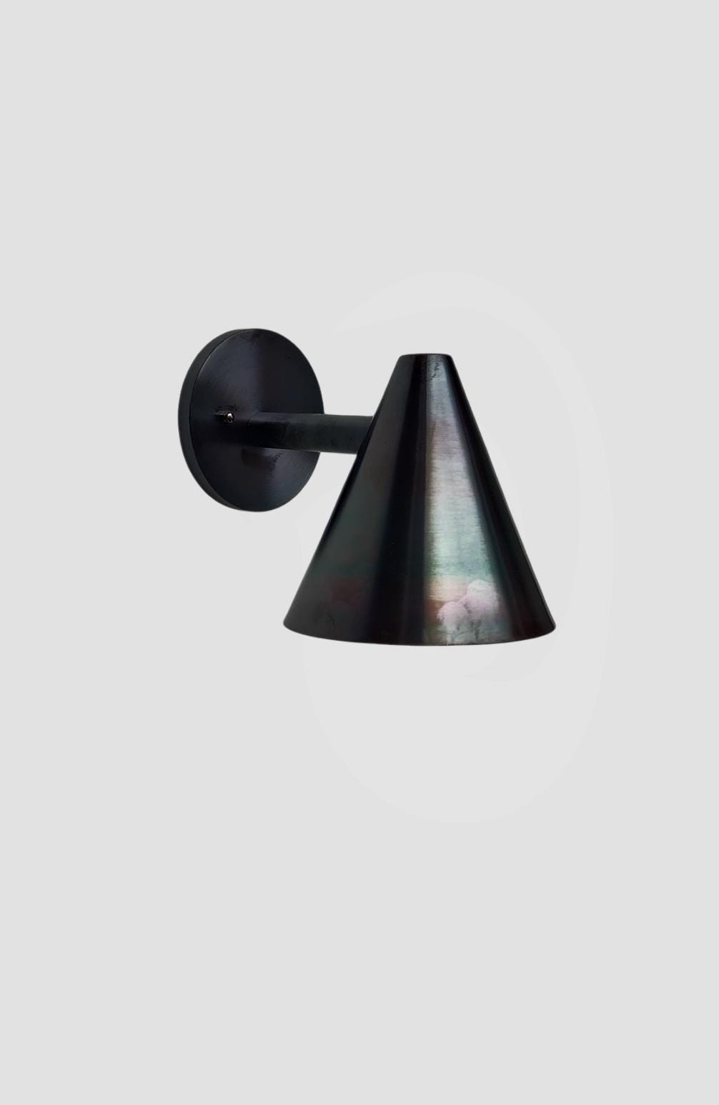 Stilnovo Design Single Light Cone Shades Brass Wall Sconce Beside Wall Lamp Sputnik Wall Fixture Outdoor