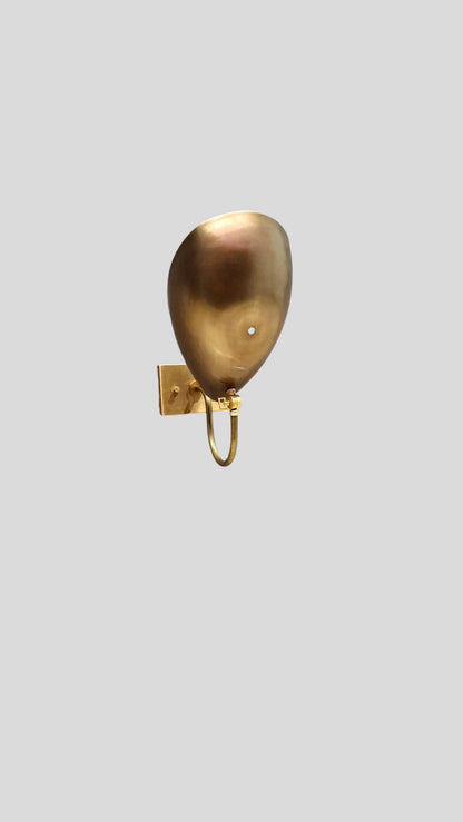 1 Light Curved Shades Handmade Vintage Wall Mid Century Modern Raw Brass Sputnik Wall light Fixture