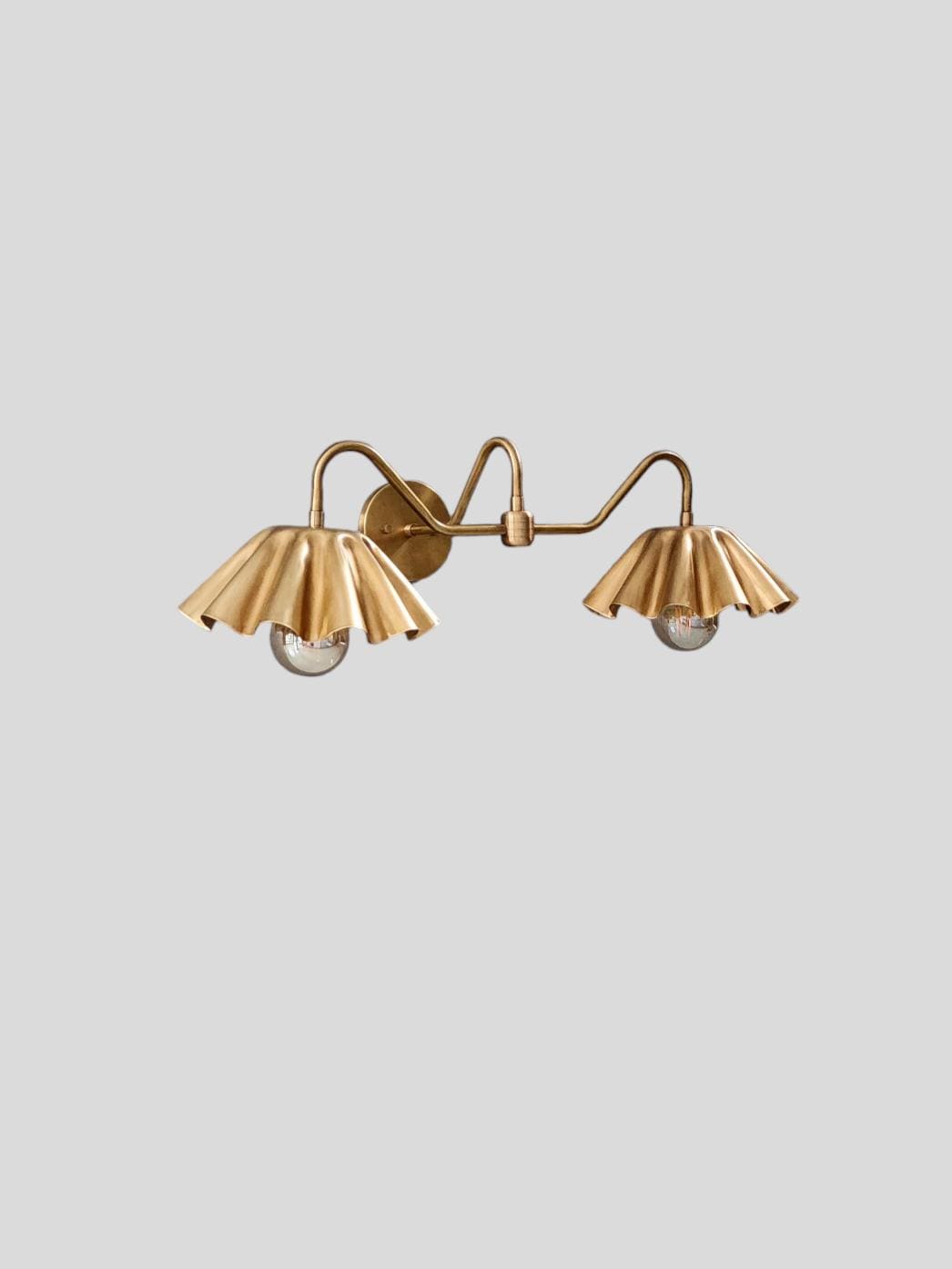 Stilnovo Design Double Light Shade.Indoor Brass Wall Sconce Beside Wall Lamp Sputnik Wall Fixture