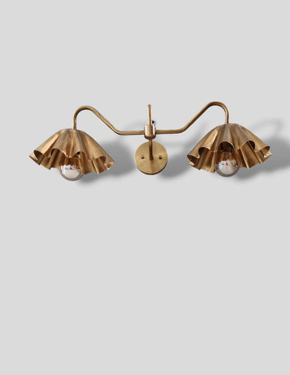 Stilnovo Design Double Light Shade.Indoor Brass Wall Sconce Beside Wall Lamp Sputnik Wall Fixture