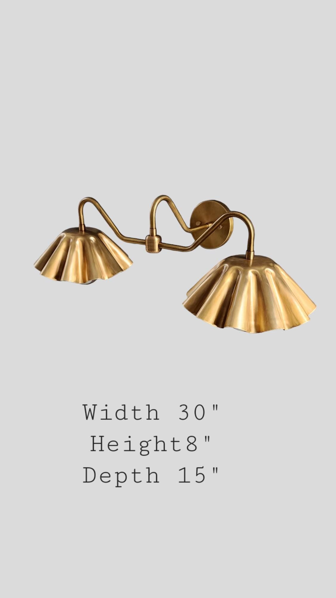 Stilnovo Design Double Light Shade.Indoor Brass Wall Sconce Beside Wall Lamp Sputnik Wall Fixture