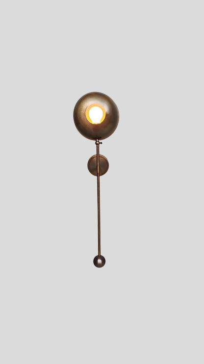 Handmade Dome  Disk Shade Single light Mid-Century Antique Brass Wall Sconce