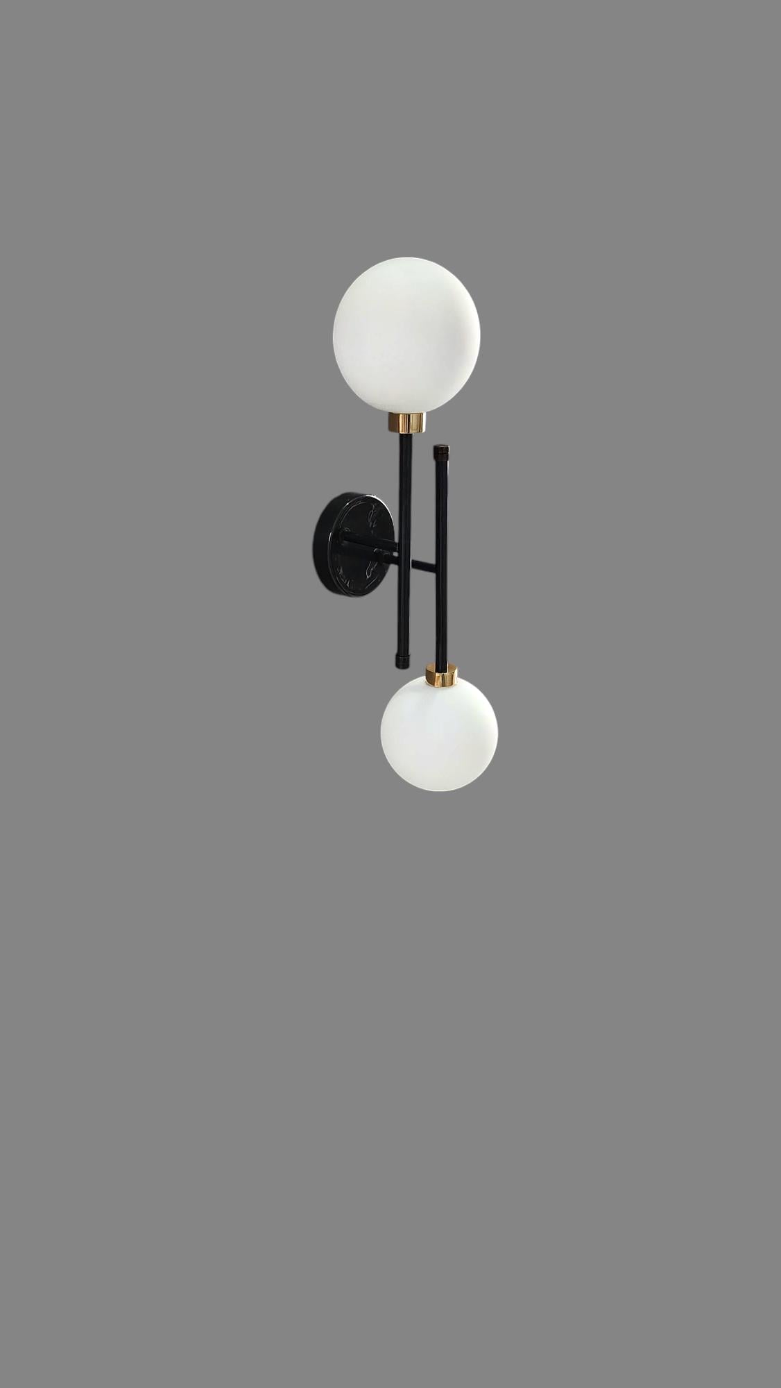 Double Light Brass Sputnik Wall Sconce Beside Wall Lamp Glass Globe Sconce