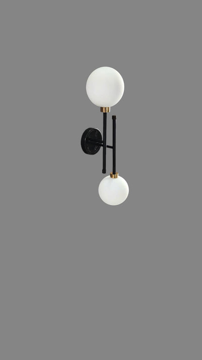 Double Light Brass Sputnik Wall Sconce Beside Wall Lamp Glass Globe Sconce