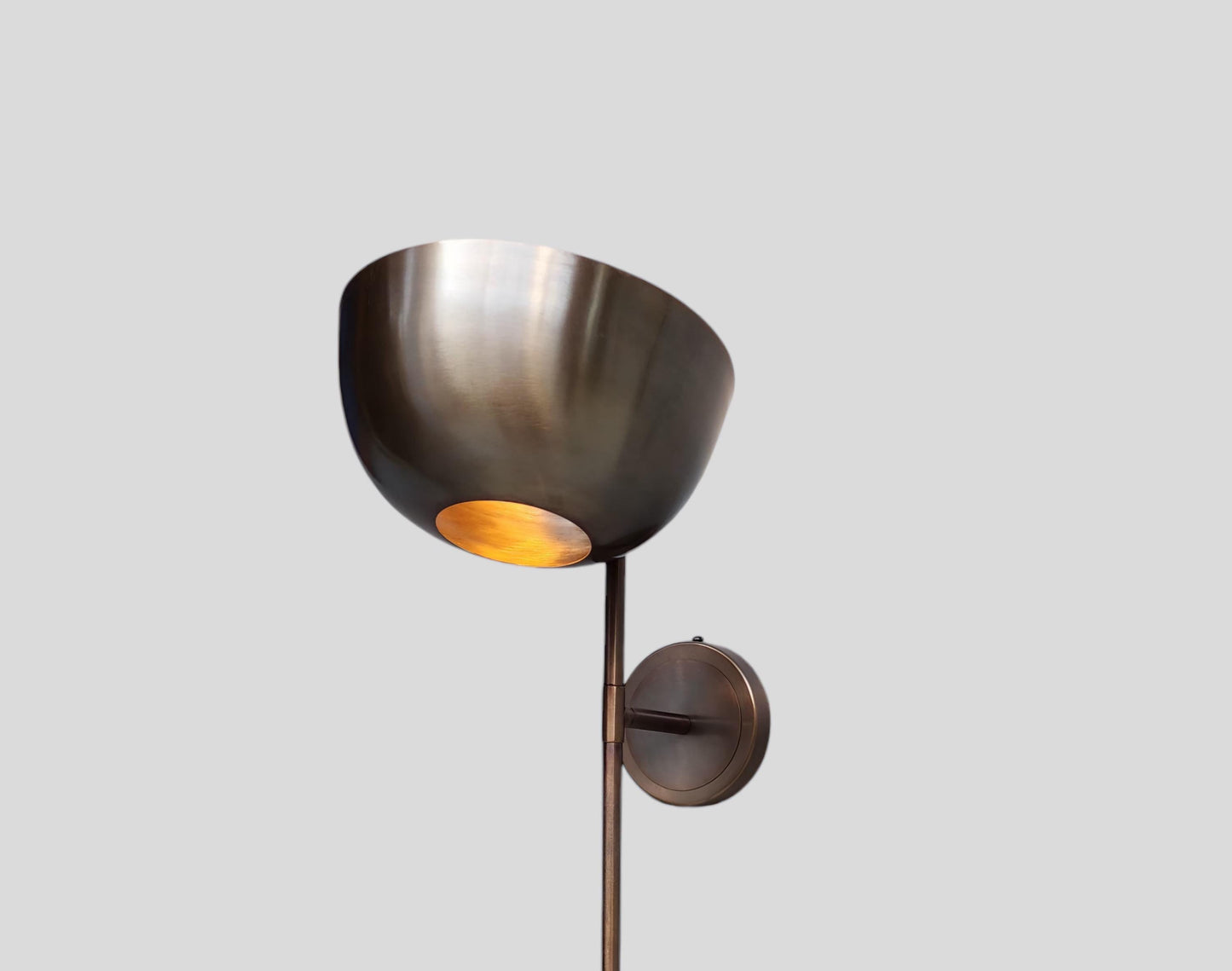 Handmade Dome  Disk Shade Single light Mid-Century Antique Brass Wall Sconce