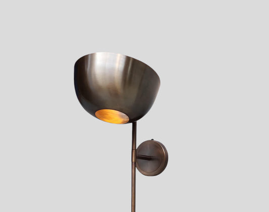 Handmade Dome  Disk Shade Single light Mid-Century Antique Brass Wall Sconce