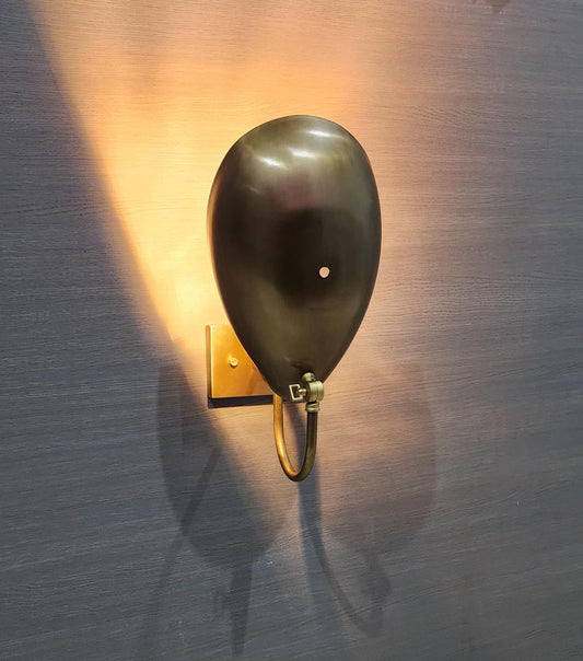 1 Light Curved Shades Handmade Vintage Wall Mid Century Modern Raw Brass Sputnik Wall light Fixture