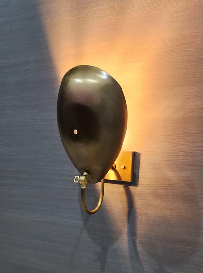 1 Light Curved Shades Handmade Vintage Wall Mid Century Modern Raw Brass Sputnik Wall light Fixture
