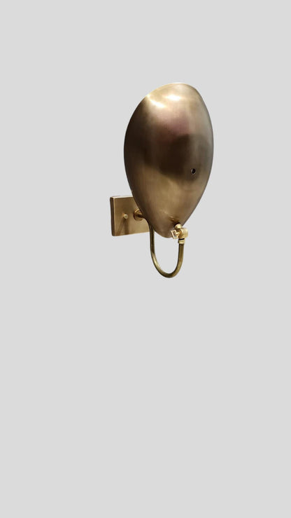 1 Light Curved Shades Handmade Vintage Wall Mid Century Modern Raw Brass Sputnik Wall light Fixture