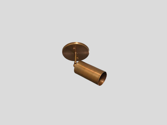 Handcrafted Italian style Mid Century brass Light Flush mounted Cylindrical brass Lamp