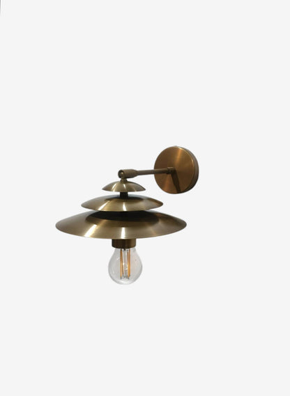 Articulating Brass Wall Sconce, Aged Brass Shade Wall Light, Industrial Wall Lamp, Vintage Wall Light Fixture, Mid Century Light Wall Sconce