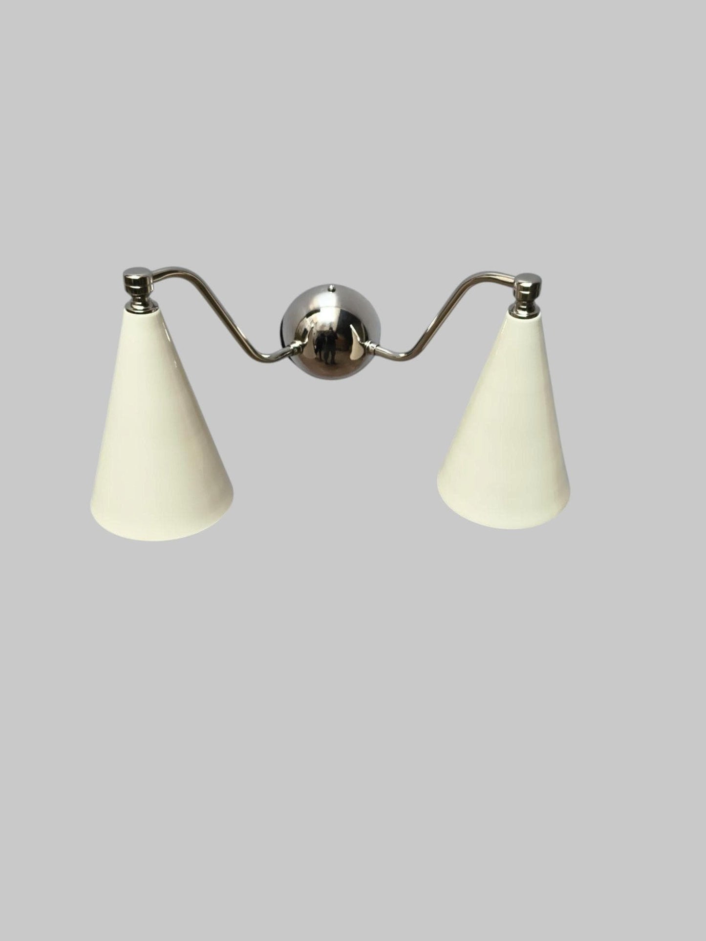 Handcrafted Double Light Sconce Mid century Italian Style Brass Wall Lamp