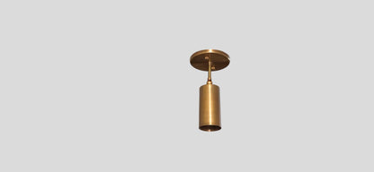 Handcrafted Italian style Mid Century brass Light Flush mounted Cylindrical brass Lamp