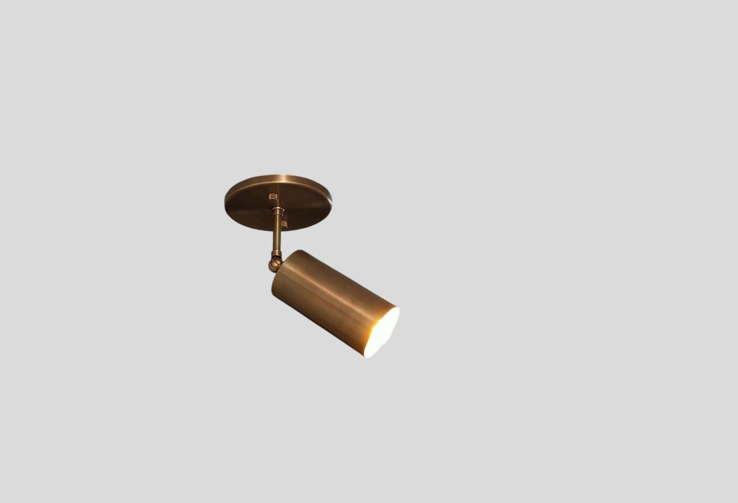 Handcrafted Italian style Mid Century brass Light Flush mounted Cylindrical brass Lamp