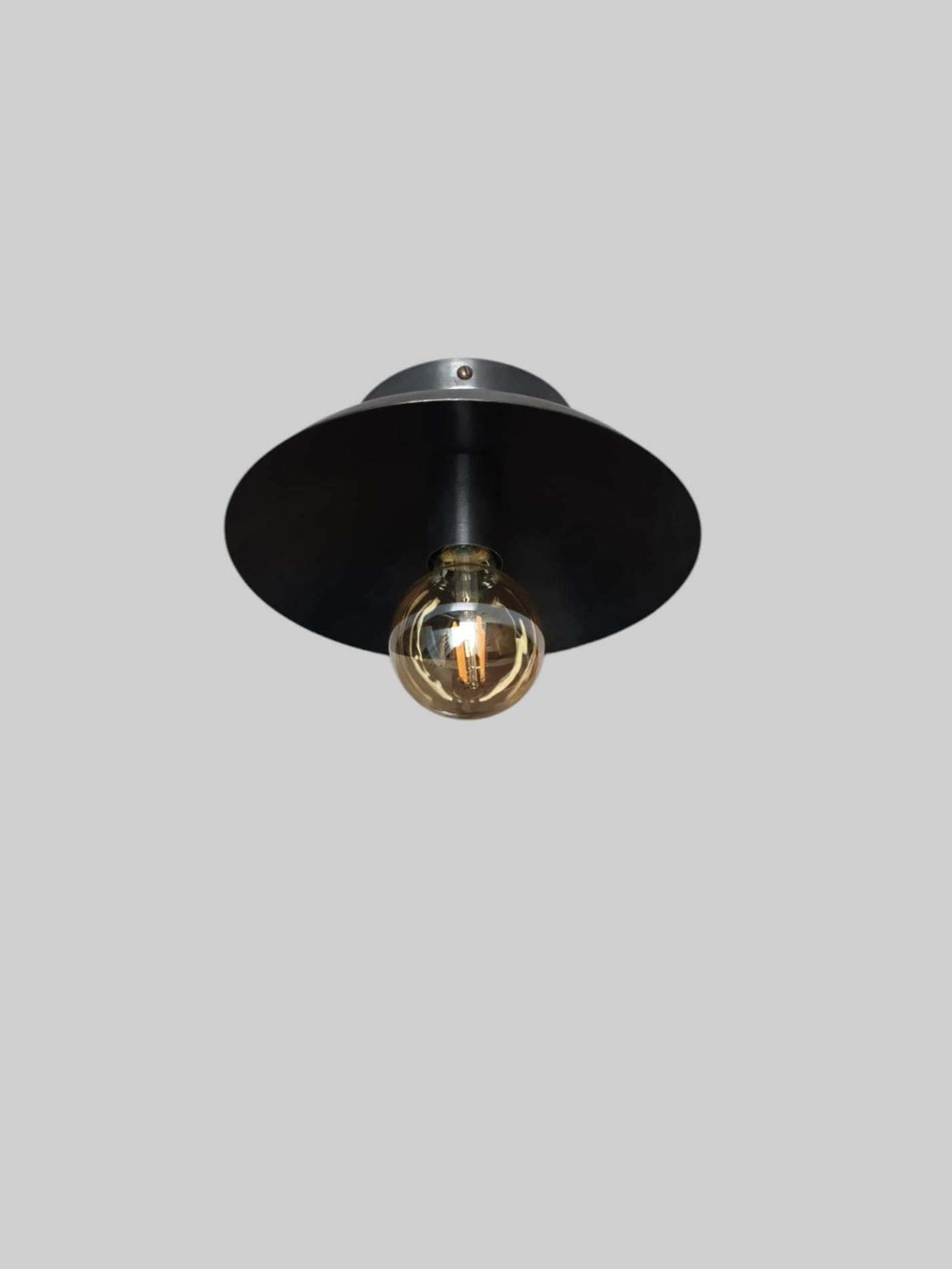 Handmade Single Light for Ceiling Italian Mid-Century Brass Lamp