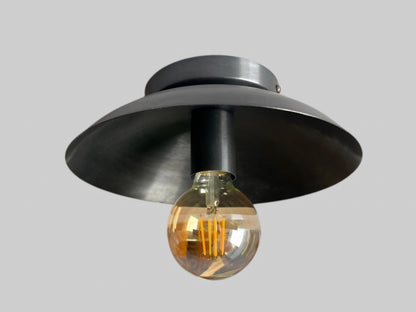 Handmade Single Light for Ceiling Italian Mid-Century Brass Lamp