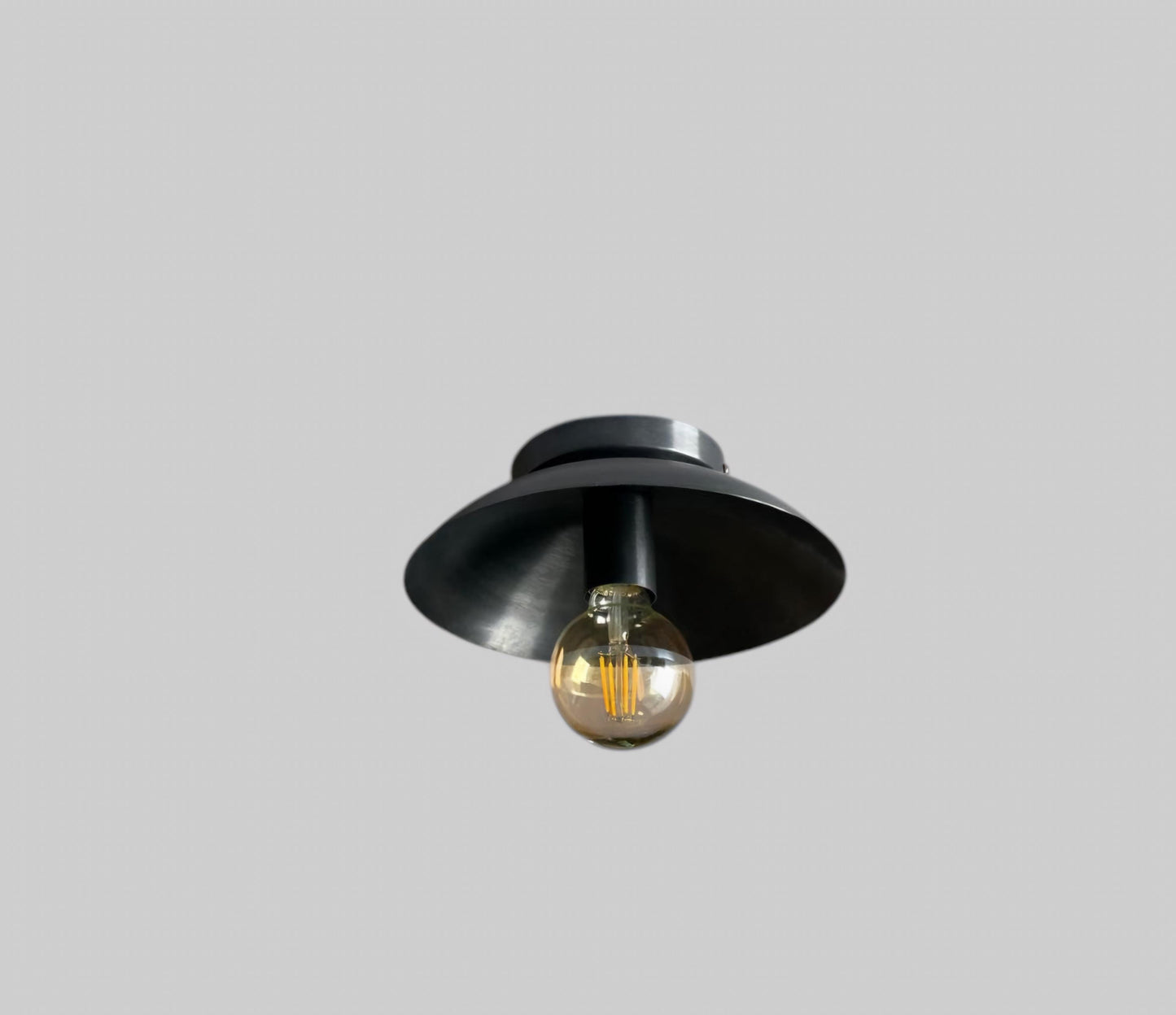 Handmade Single Light for Ceiling Italian Mid-Century Brass Lamp