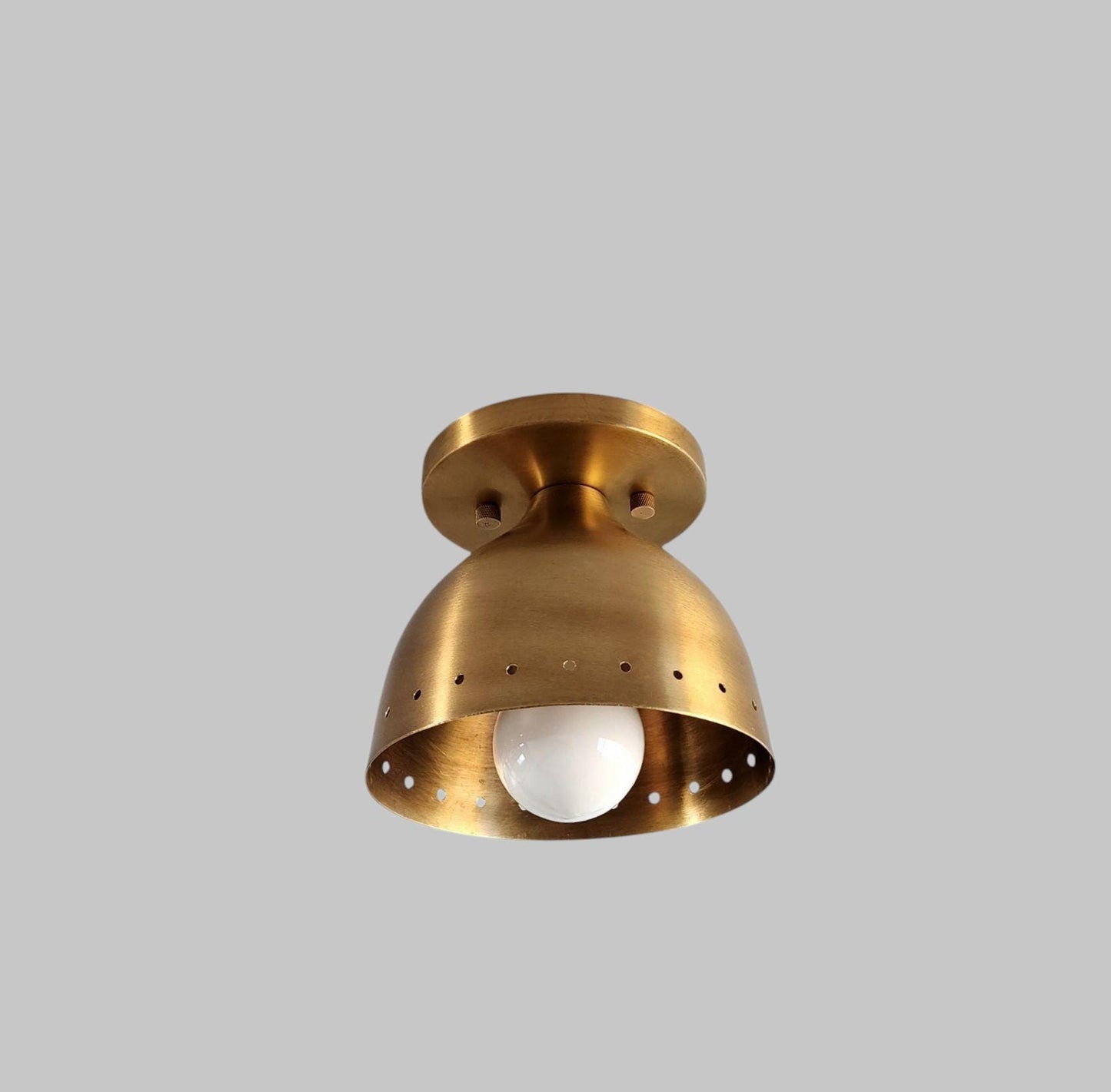 Handcrafted Vintage Single Light Shade Pivot Brass flush mounted Brass ceiling light