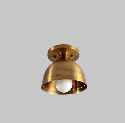 Handcrafted Vintage Single Light Shade Pivot Brass flush mounted Brass ceiling light