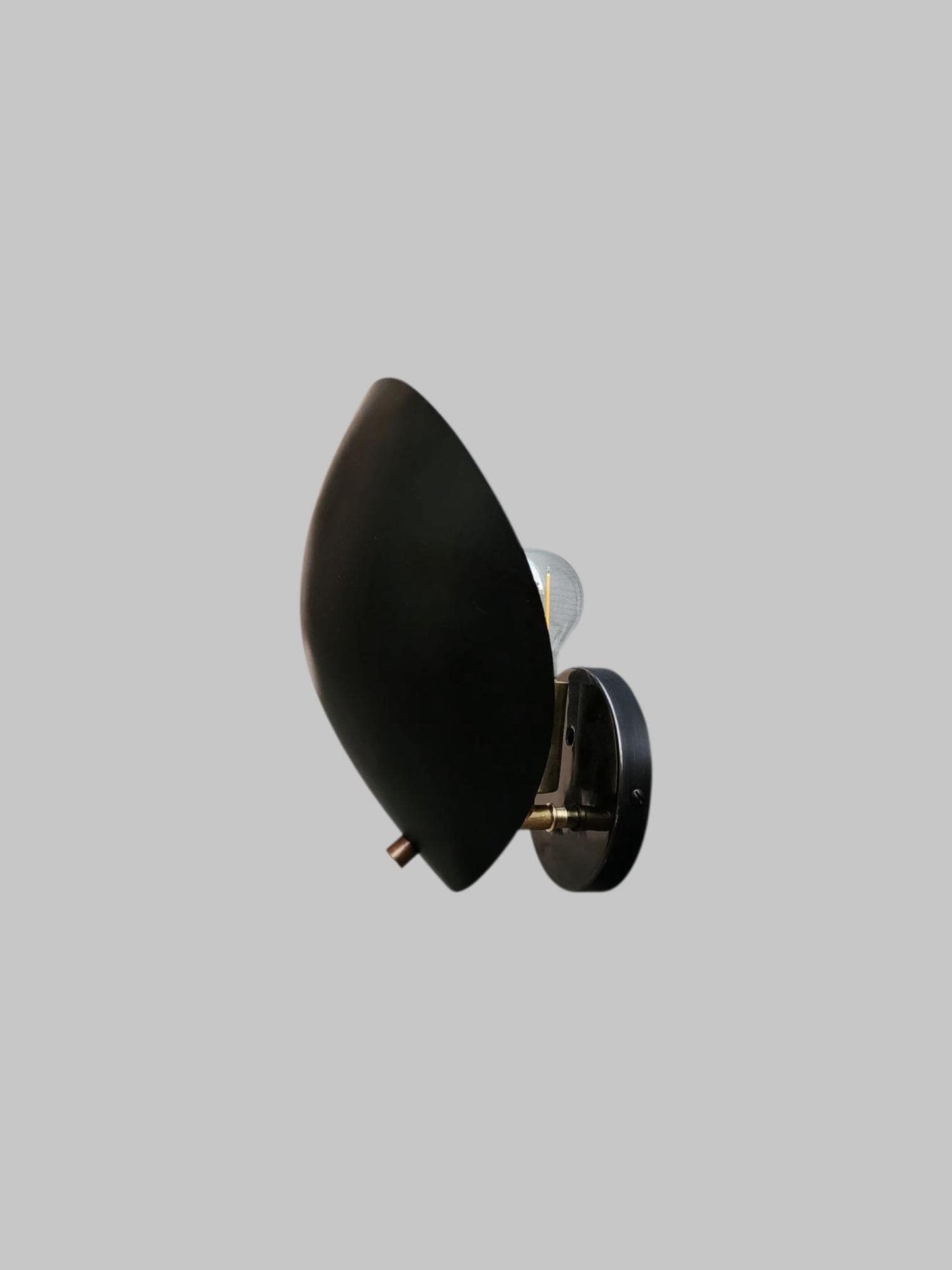 Handcrafted Elegant Brass Wall Sconce, Black Brass Industrial style mid-century brass wall lamp