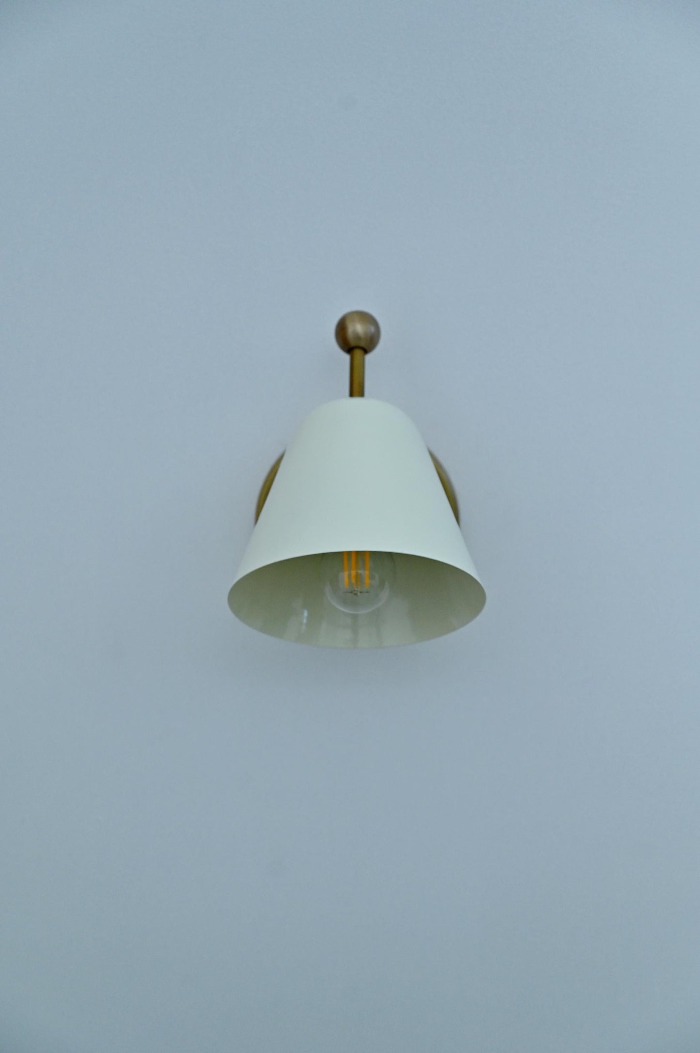 Handcrafted Vintage Single Light Shade Pivot Brass Sconce Industrial brass wall lamp