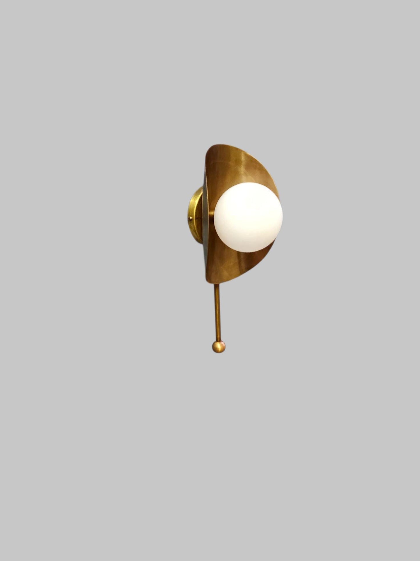Handcrafted Single Light Mid-Century Brass  wall Lamp for Living Area, Unique Handmade Brass Wall Sconce light fixture