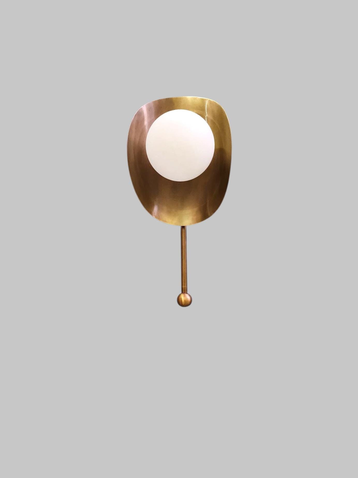 Handcrafted Single Light Mid-Century Brass  wall Lamp for Living Area, Unique Handmade Brass Wall Sconce light fixture
