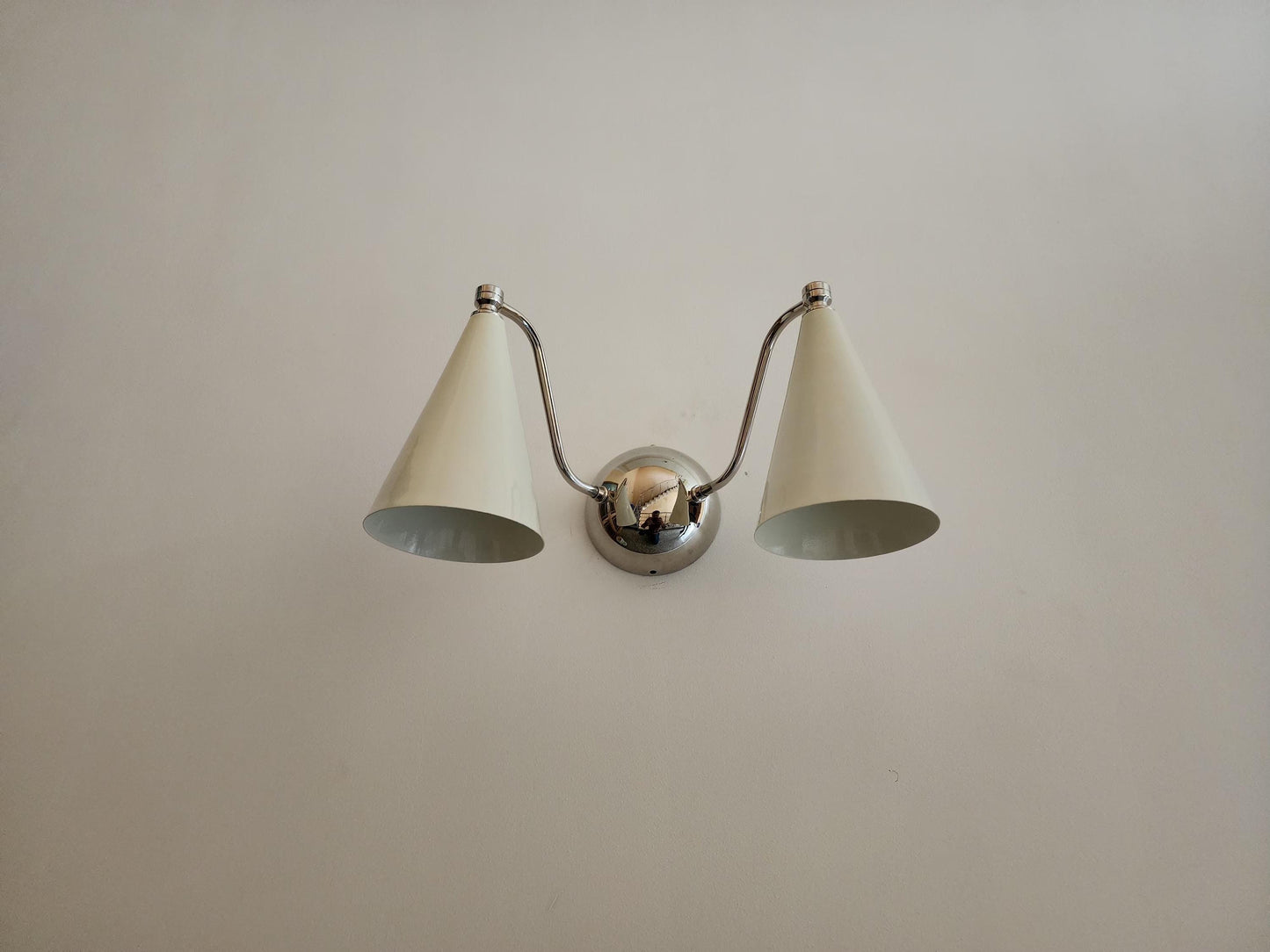 Handcrafted Double Sconce | Mid-Century Italian Brass Wall Lamp
