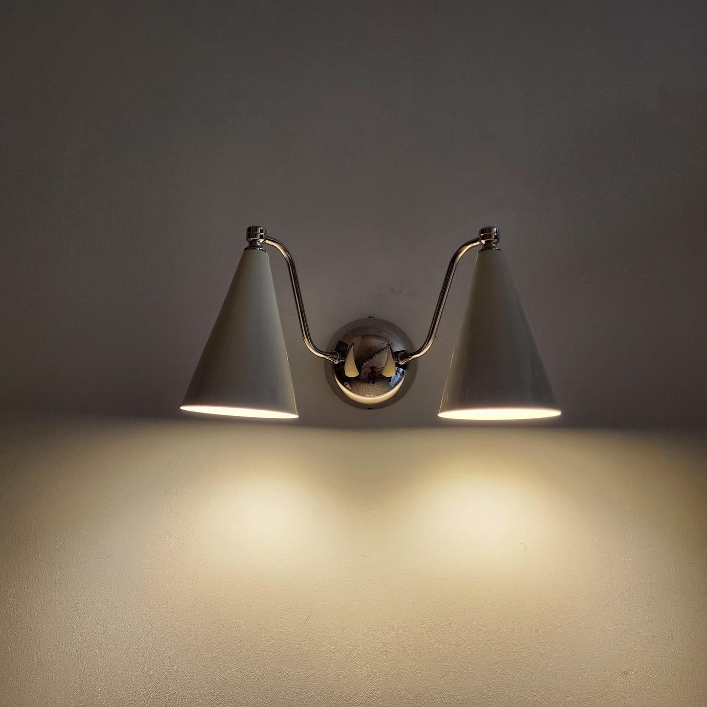 Handcrafted Double Sconce | Mid-Century Italian Brass Wall Lamp