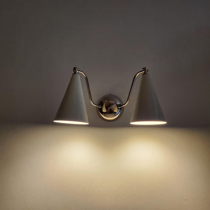 Handcrafted Double Sconce | Mid-Century Italian Brass Wall Lamp
