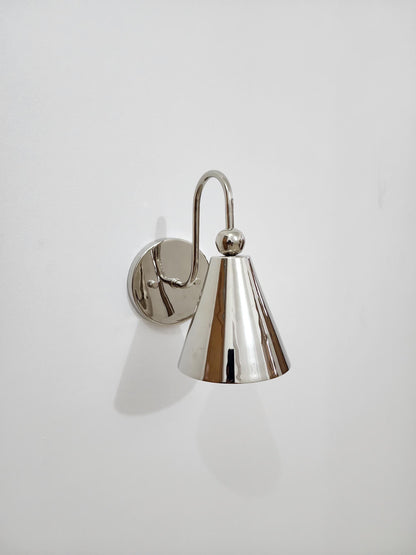 Handcrafted Single Light Mid-Century Brass  wall Lamp for Living Area, Unique Handmade Brass Wall Sconce light fixture