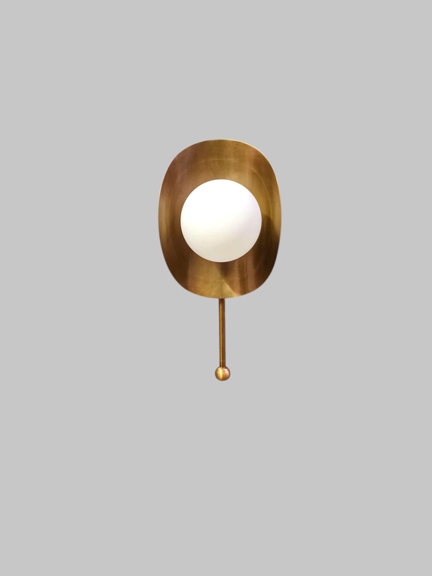 Handcrafted Single Light Mid-Century Brass  wall Lamp for Living Area, Unique Handmade Brass Wall Sconce light fixture