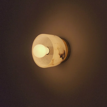Alabaster marble stone light, handmade Marble and brass sconce light for home decor