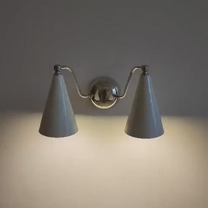 Handcrafted Double Sconce | Mid-Century Italian Brass Wall Lamp